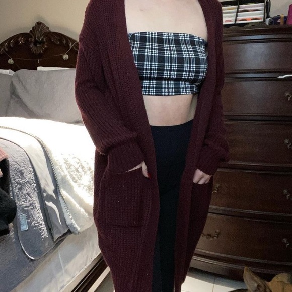 Fashion Nova Sweaters - Maroon cardigan